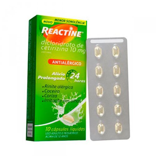 Reactine 10mg 10 cápsulas gelatinosas moles