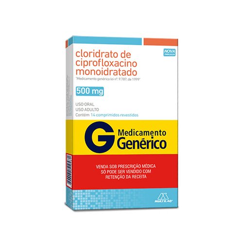 Cloridrato de Ciprofloxacino 500mg 14 Comprimidos
