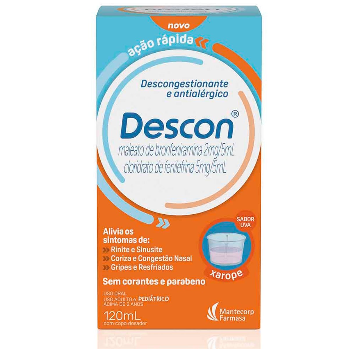 Descon 2+5mg/5mL Xarope 120ml Mantecorp