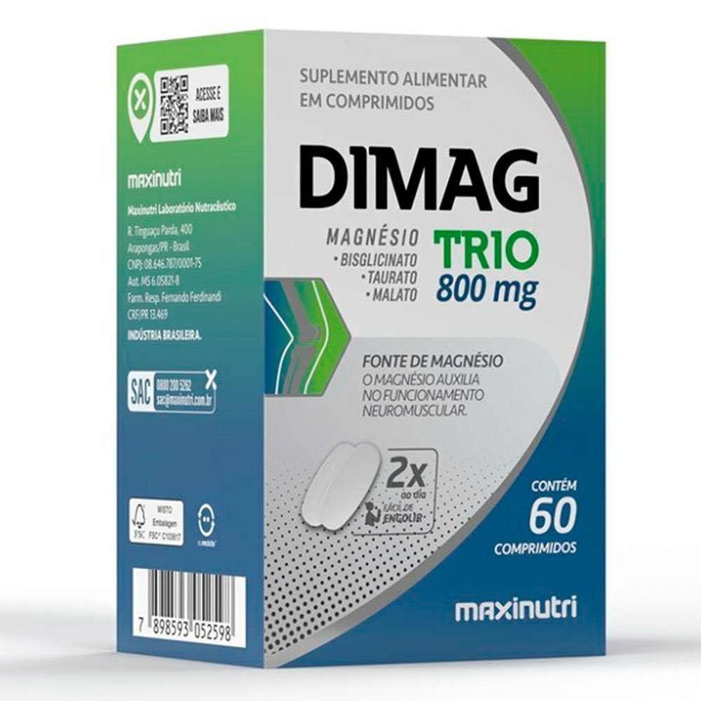 Dimag Trio 800mg Frasco Com 60 Comprimidos Maxinutri