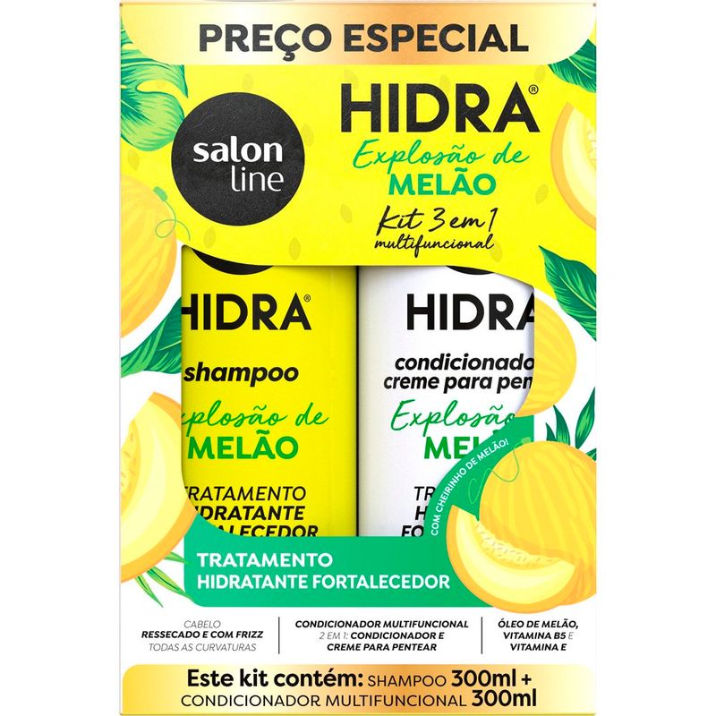 Kit 3 em 1 Shampoo e Condicionador 300ml Melão | Bemol Farma
