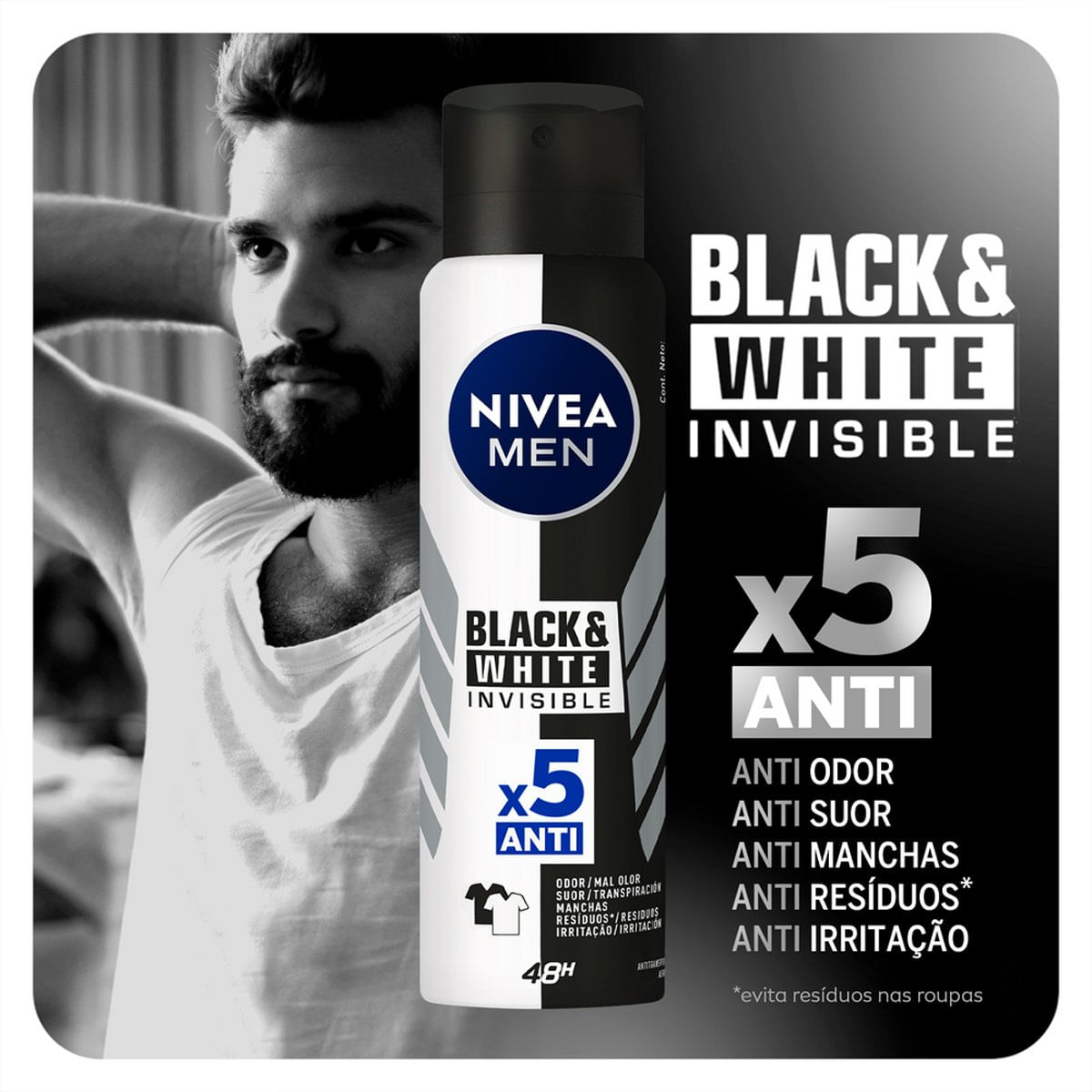 Desodorante Aerosol Nivea Invisible Black & White Power 150ml