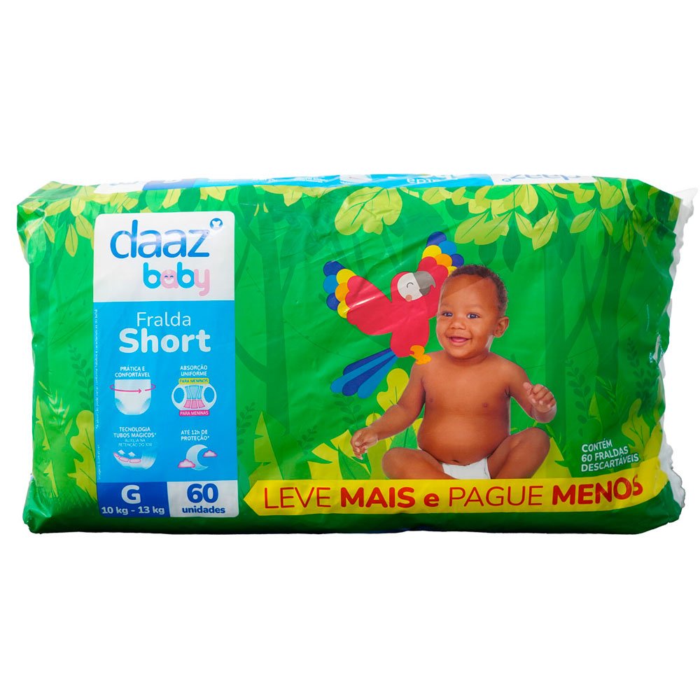 子供用品 d.i.a Fralda Short Daaz Baby Pants Hiper Tamanho G 60 Unidades