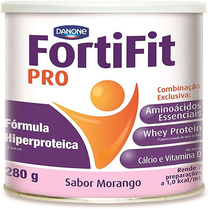 Suplemento Nutricional Fortifit Pro Morango Lata 280g