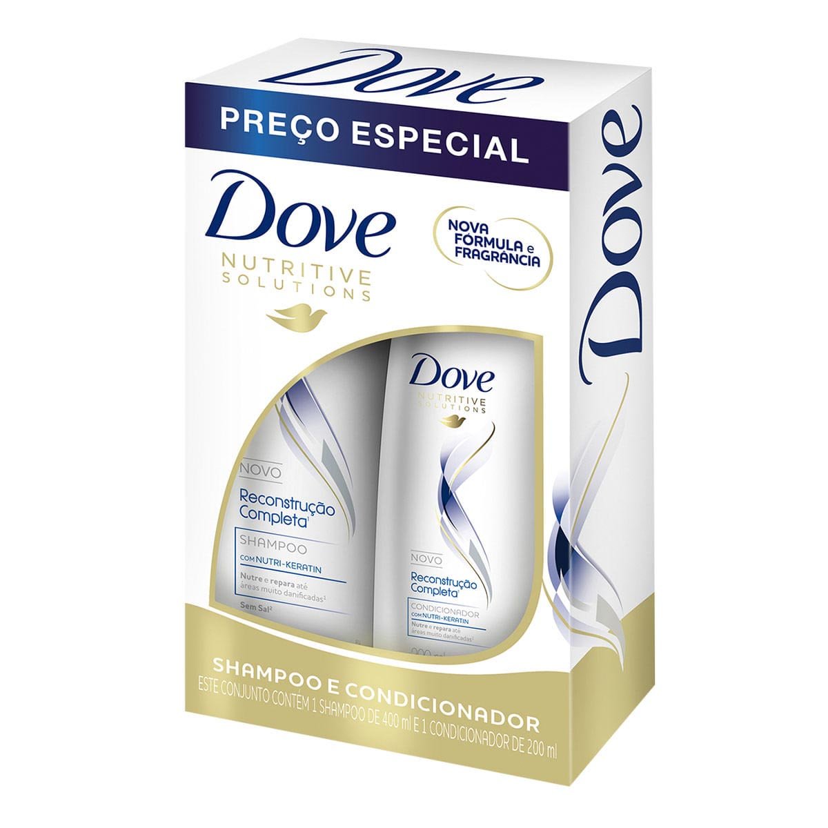 Dove Kit Shampoo 400ml + Condicionador Reconstrução Completa 200ml