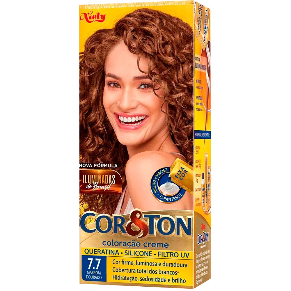 Tinta Para Cabelo Cor&Ton Marrom Dourado 7.7 125g