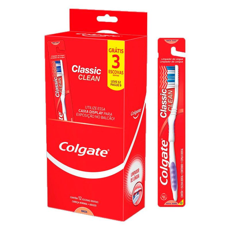Escova Dental Colgate Classic Clean 12 Unidades