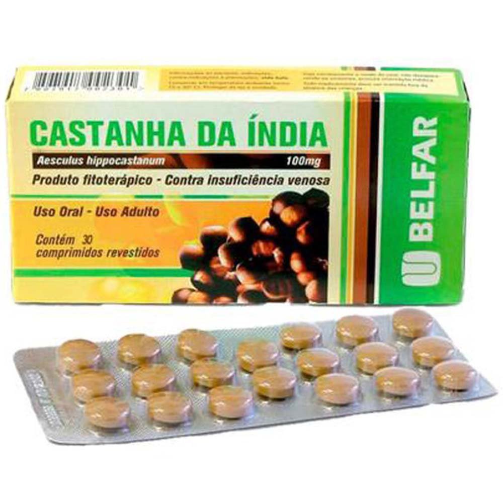 Castanha da Índia 100mg 30 Comprimidos Revestidos Belfar