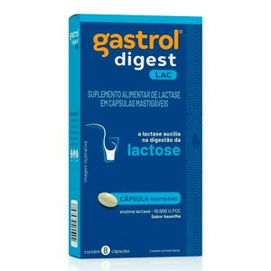 Gastrol Digest Lac 10.000U.FCC 8 Cápsulas Mastigáveis Enzima Lactase Baunilha Hypera
