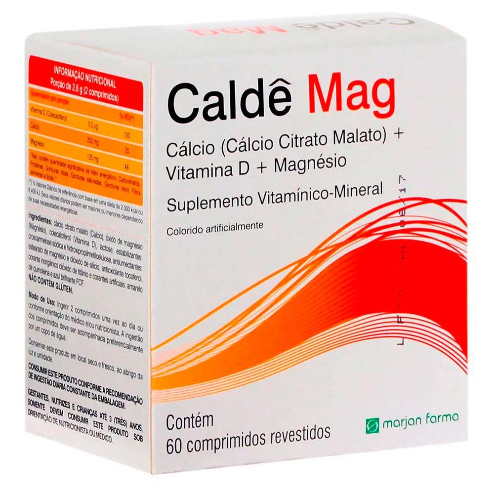 Caldê Mag Cálcio + Vitamina D + Magnésio 60 Comprimidos Revestidos ...