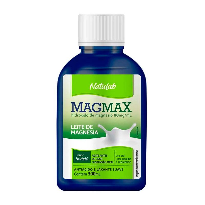 Leite de Magnésia Magmax 80mg/ml 300ml Suspensão Oral Sabor