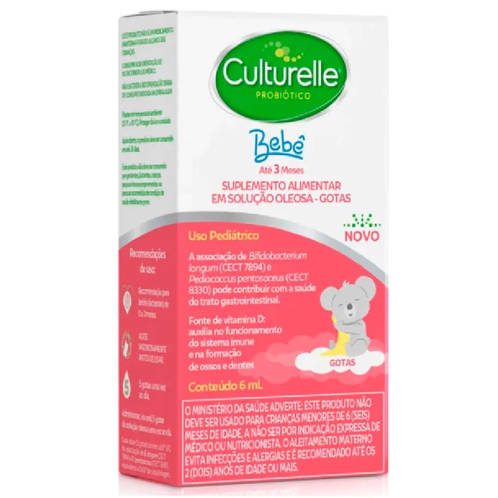 Culturelle Probiótico Bebê 6ml Suplemento Alimentar Solução Oleosa ...