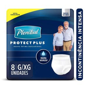 Roupa Íntima Plenitud Active Plus Mega Tamanho G/XG 8 Unidades