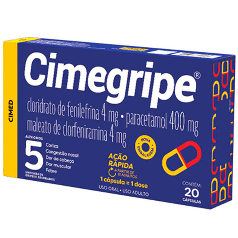 Cimegripe 400+4+4mg 20 Cápsulas