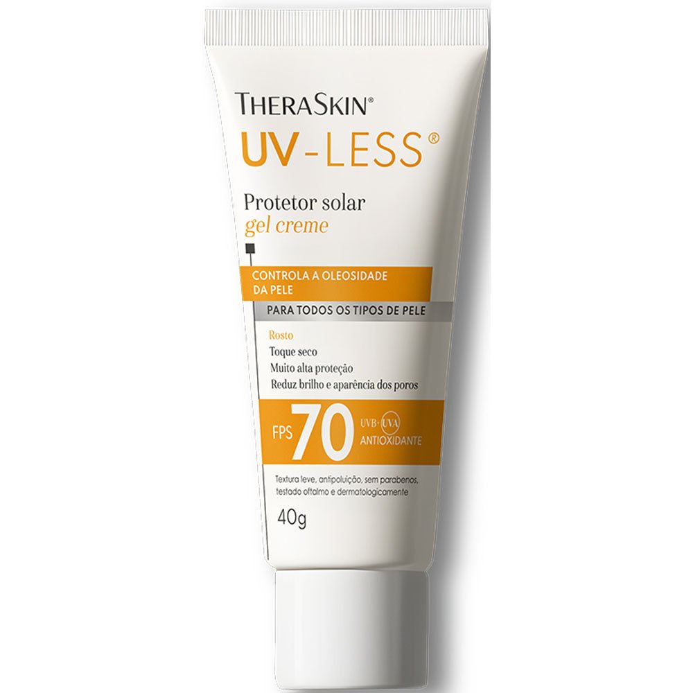 Protetor Solar Facial Gel Creme Uv-Less FPS70 40g Theraskin