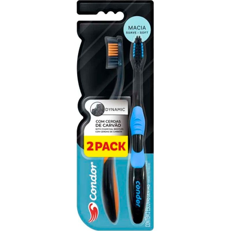 Escovas de Dente Condor Dynamic Black 2 Unidades