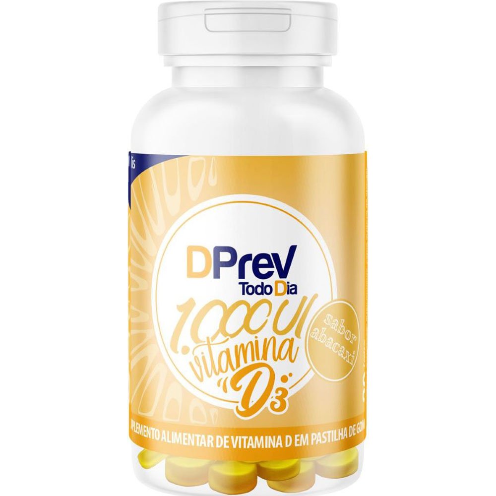 Vitamina D Colecalciferol DPrev Todo Dia 1.000UI 30 Gomas Sabor Abacaxi ...