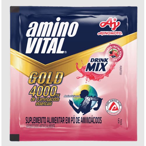 Amino Vital Gold 400mg Drinkmix Sabor Fruta Vermelha Sachê 6g