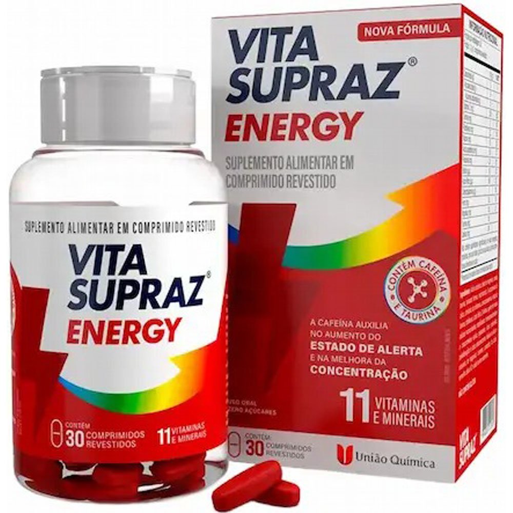 Suplemento Alimentar Vita Supraz Energy 30 Comprimidos Revestidos União ...