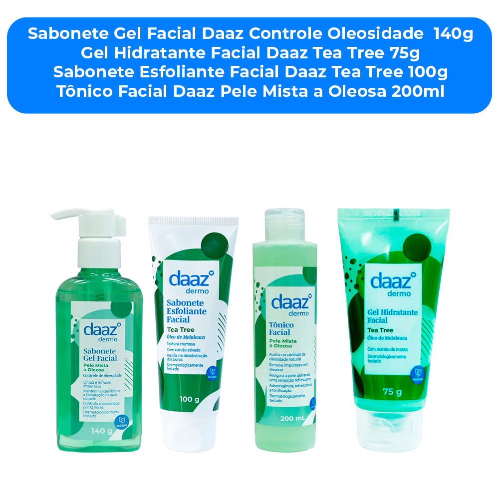 Kit Skincare Daaz Controle De Oleosidade