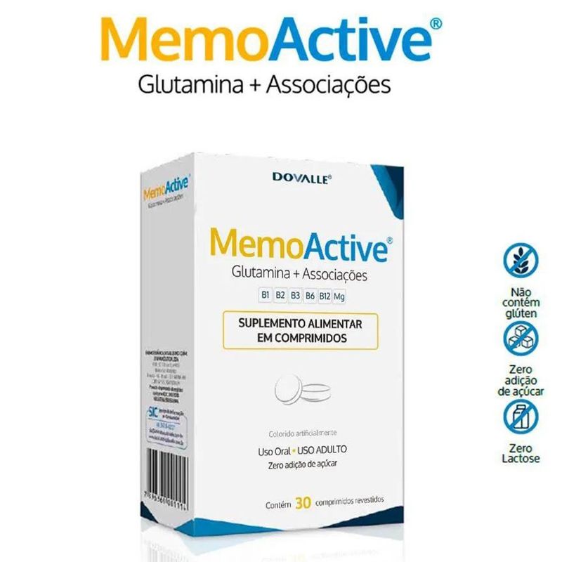 Suplemento Alimentar MemoActive 30 Comprimidos Revestidos Dovalle