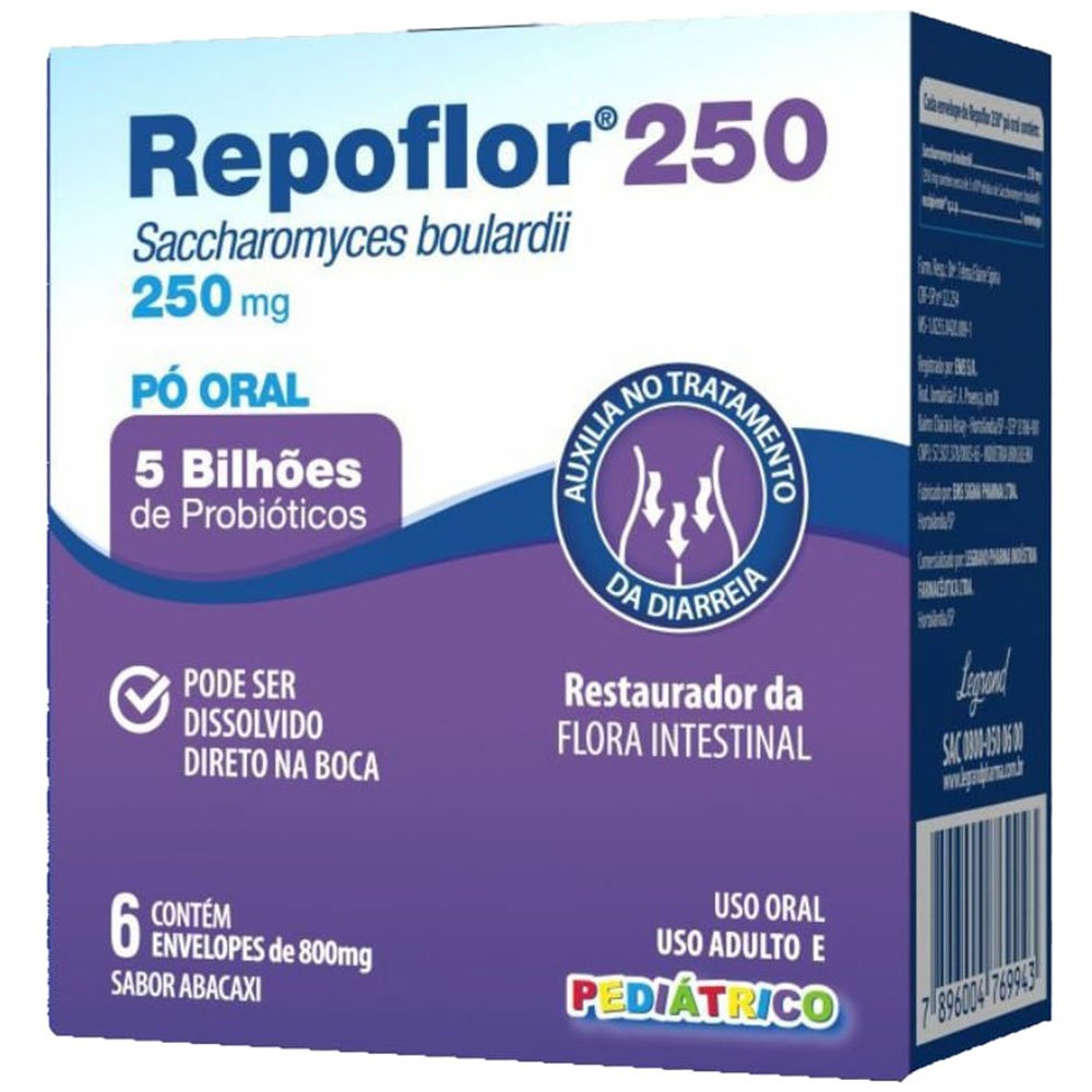 Repoflor Saccharomyces boulardii 250mg 6 Envelopes Legrand