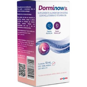 Dorminow SL Melatonina e Vitamina B6 10ml Suplemento Alimentar Gotas Sabor Maracujá Gross