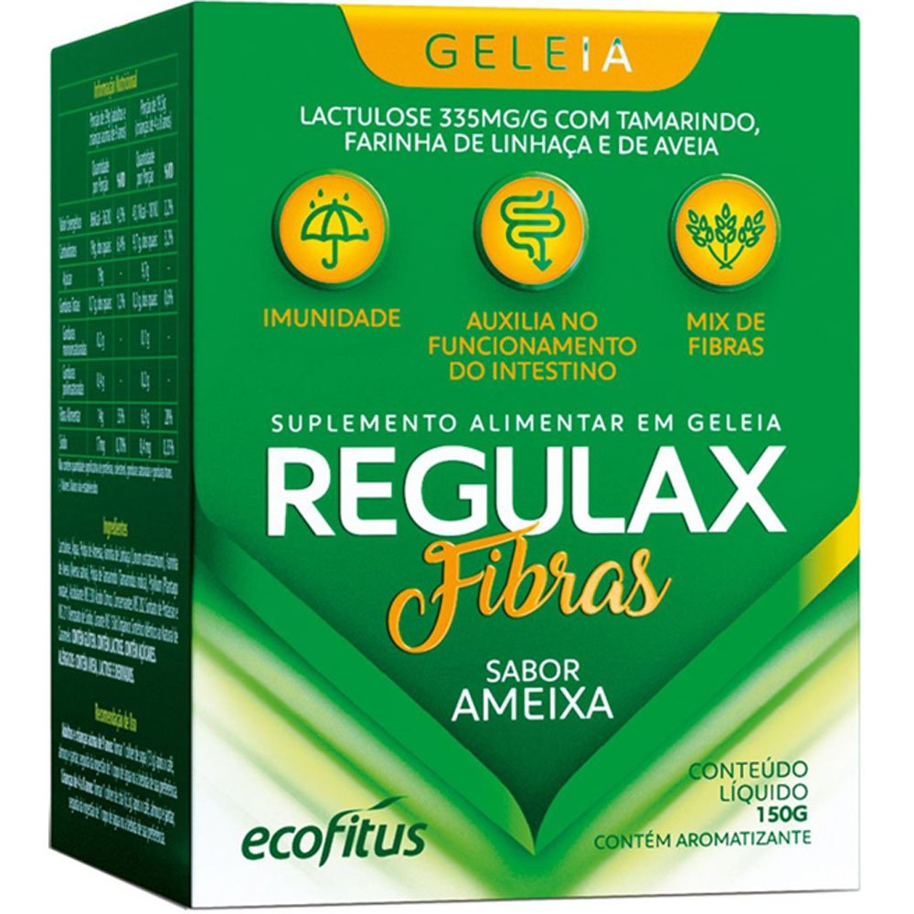 Regulax Fibras Geleia 150g Regulador Intestinal Sabor Ameixa Ecofitus