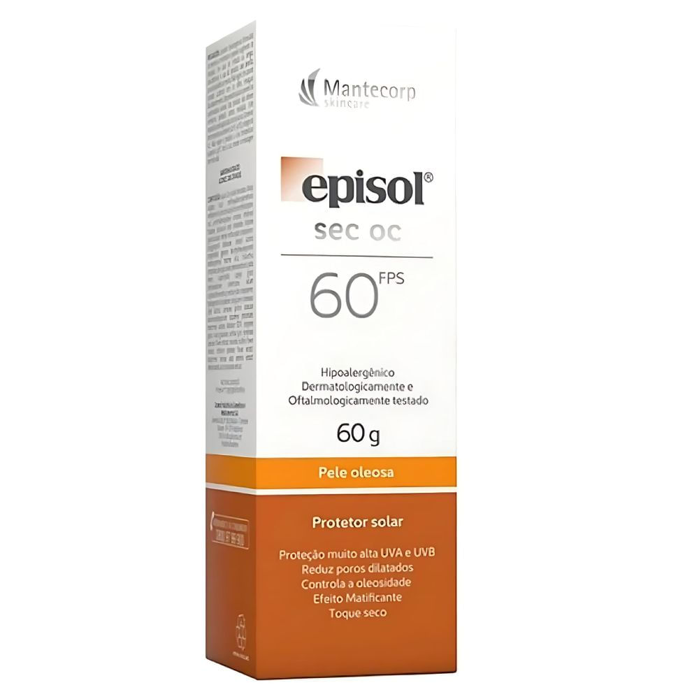 Protetor Solar Facial Episol Sec Oc FPS 60 Pele Oleosa 60g