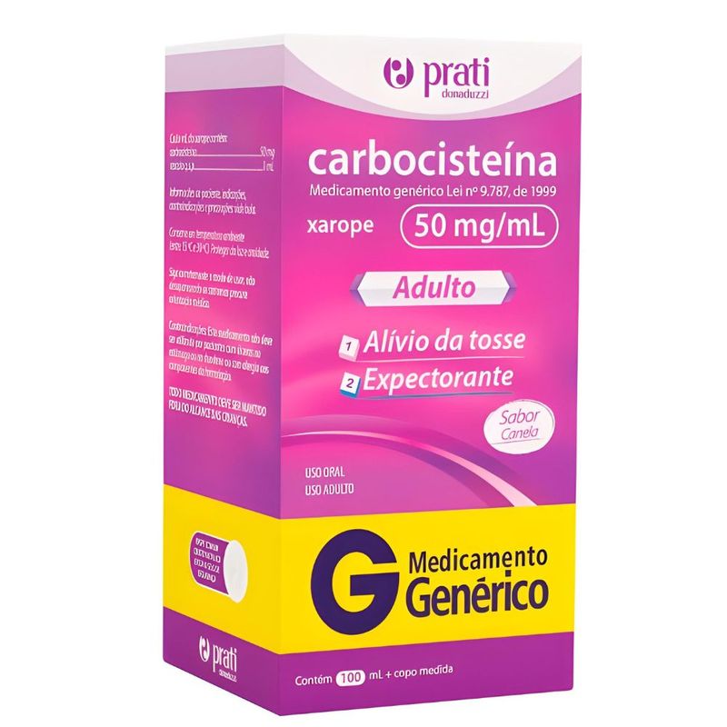 Carbocisteína 50mg/ml Xarope Frasco 100ml + Copo Medidor Prati